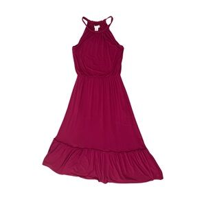 RACHEL ZOE Halter Elastic Waist Ruffled Hem Maxi Dress Women's Size Medium